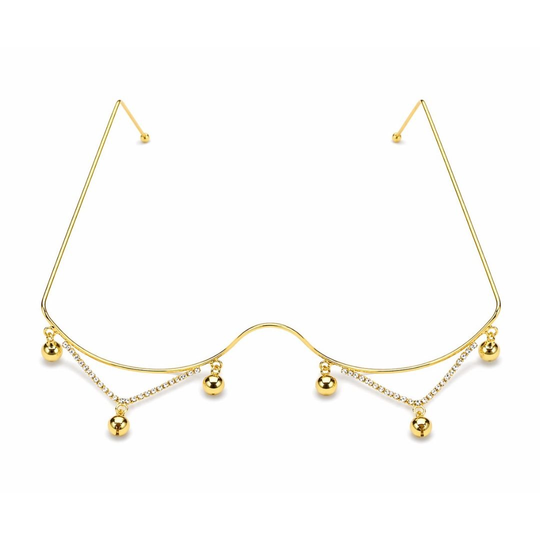 Bridal Facelet with Gold Ghungroo Drops