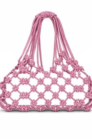 Luxury Rhinestone Beaded Mobile Purse - Candy Pink