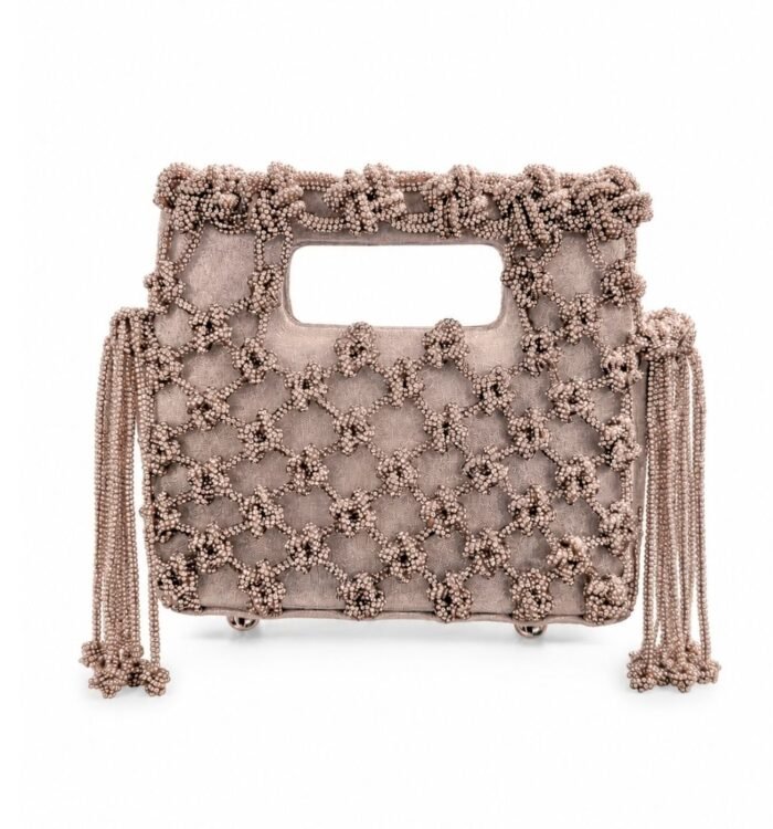 Sparkling Side Tassel Rhinestone Bling Bag – Rose Gold