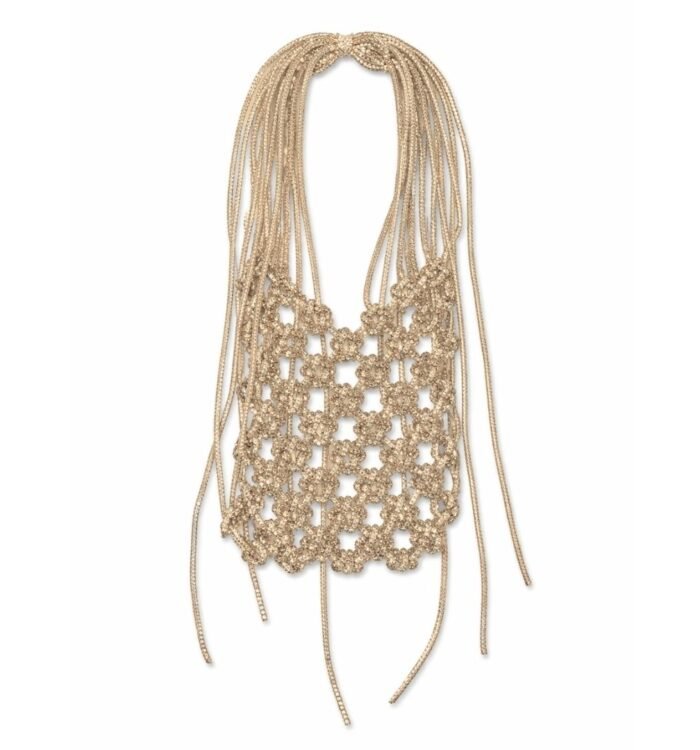 Rhinestone Tassel Mobile Purse – Champagne Gold