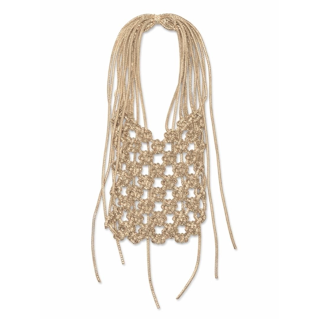 Rhinestone Tassel Mobile Purse – Champagne Gold