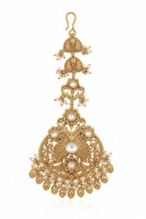 Matte Golden Royal Noor Maang Tikka